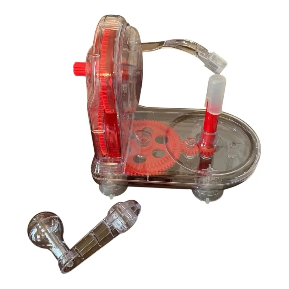 Starfrit Apple Peeler Manual Crank‎ Clear Red Kitchen Gadget with Wedger Box